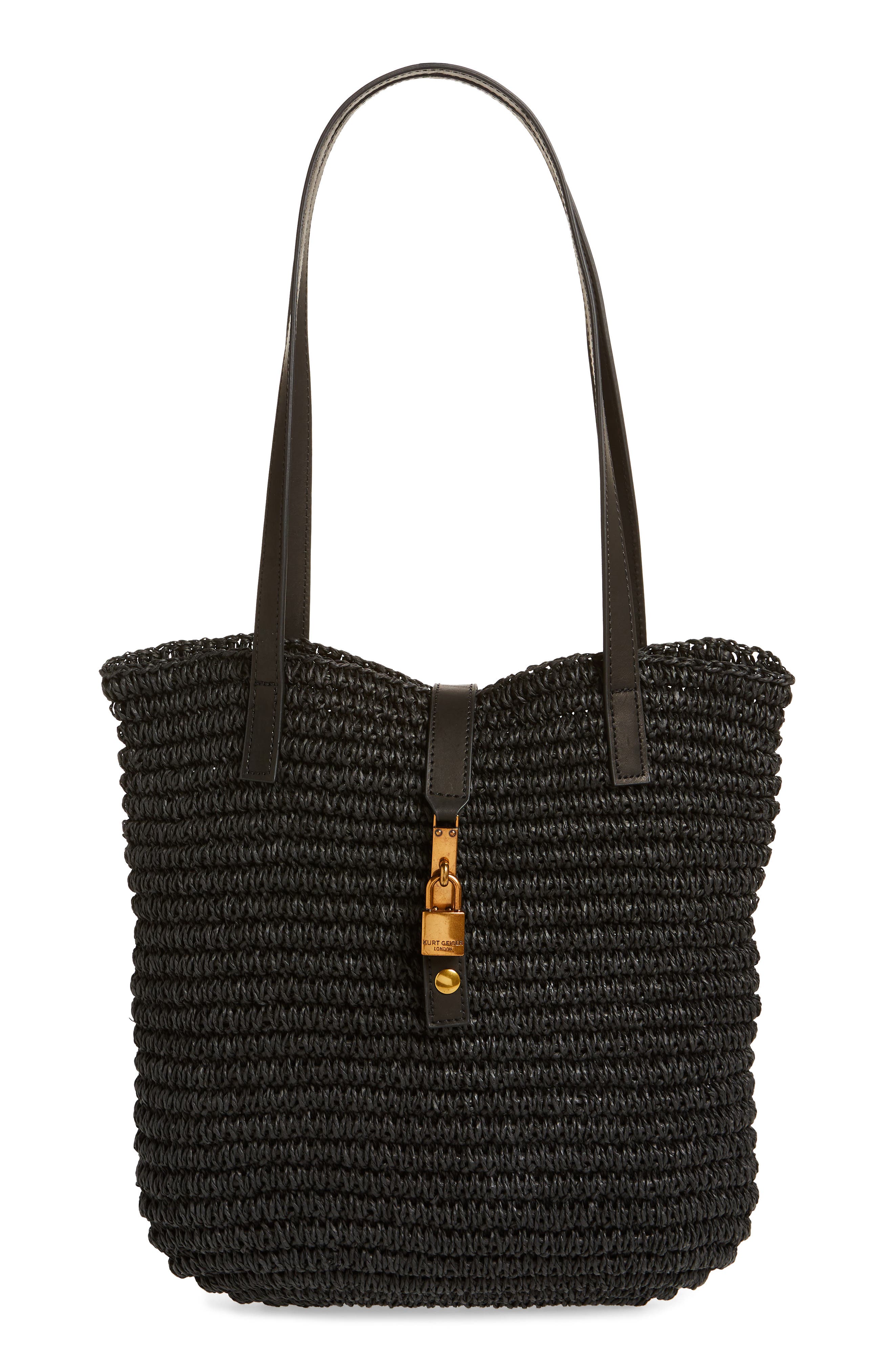 Kurt Geiger London Brixton Raffia Tote Bag, Main, color, 
