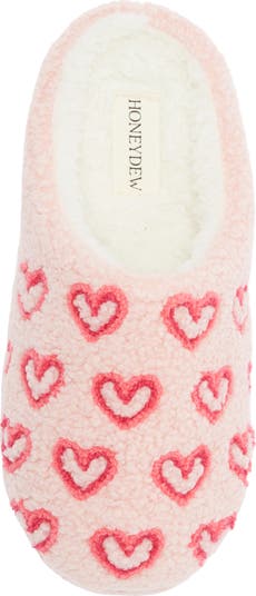 Multi Heart Faux Shearling Clog