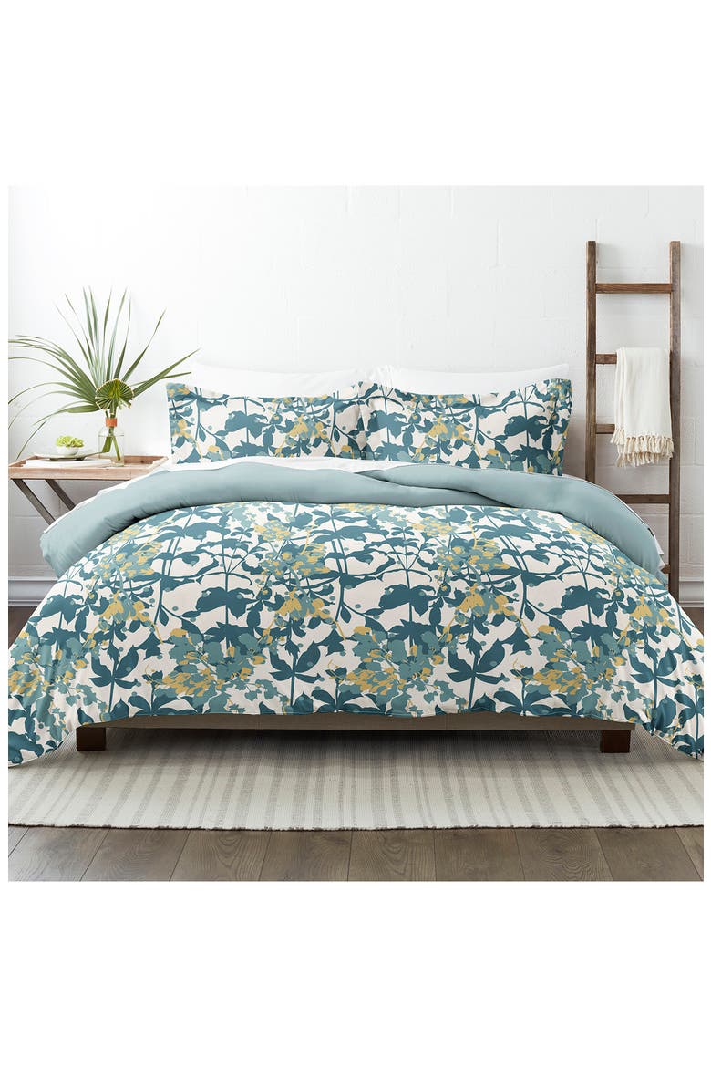 Premium Ultra Soft Boho Flower 3-Piece Reversible Duvet Cover Set, Alternate, color, TEAL