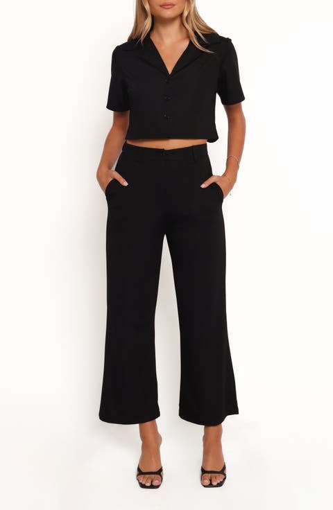 Element Short Sleeve Crop Shirt & Flare Leg Pants Set