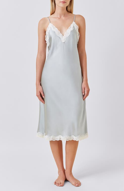 Papinelle Annabelle Satin Nightgown In Blue