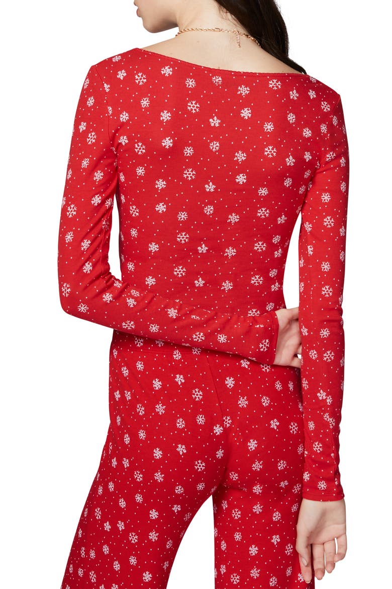 Holidaze Rib Sleep Top, Alternate, color, SCARLET SNOW