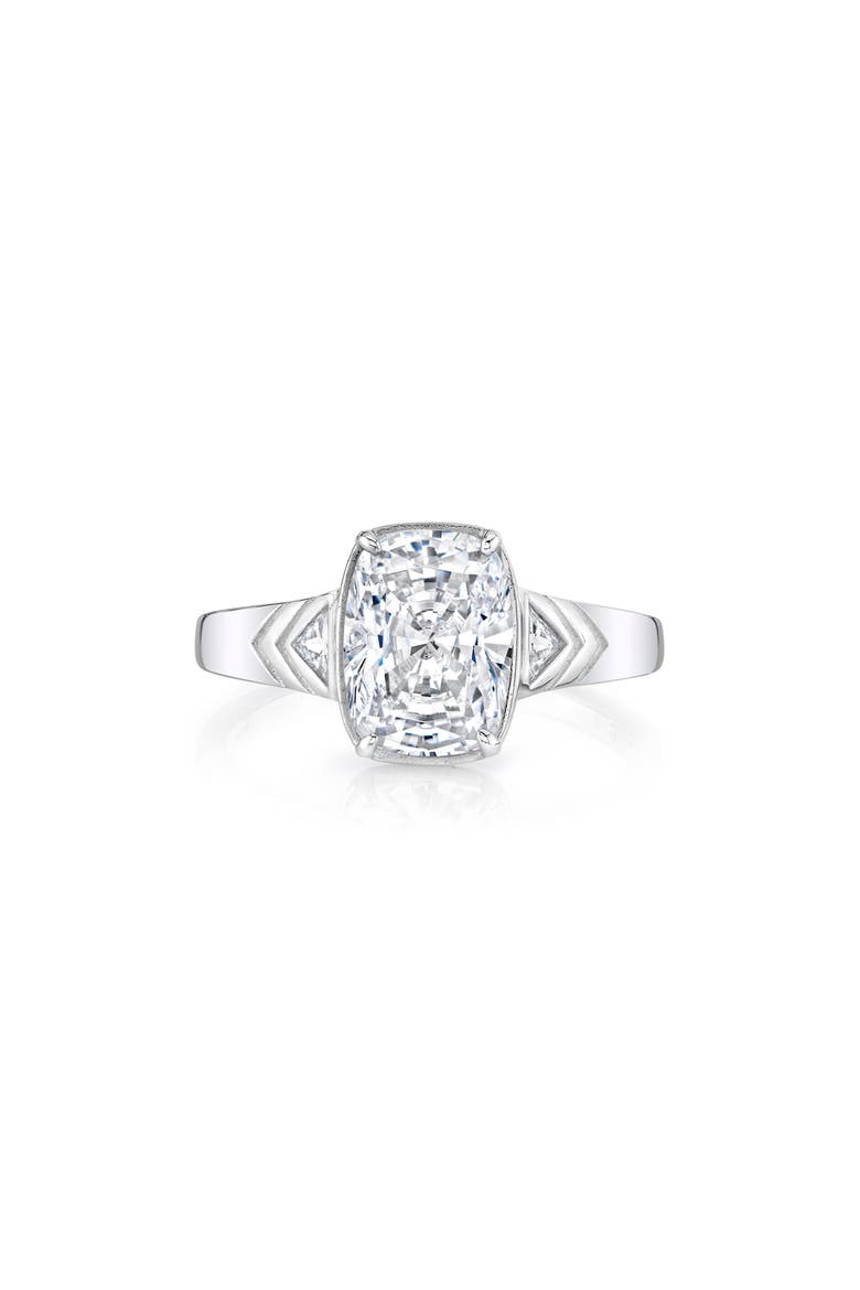 Cushion Cut Cubic Zirconia Solitaire Ring, Main, color, PURE PLATINUM CLEAR CZ