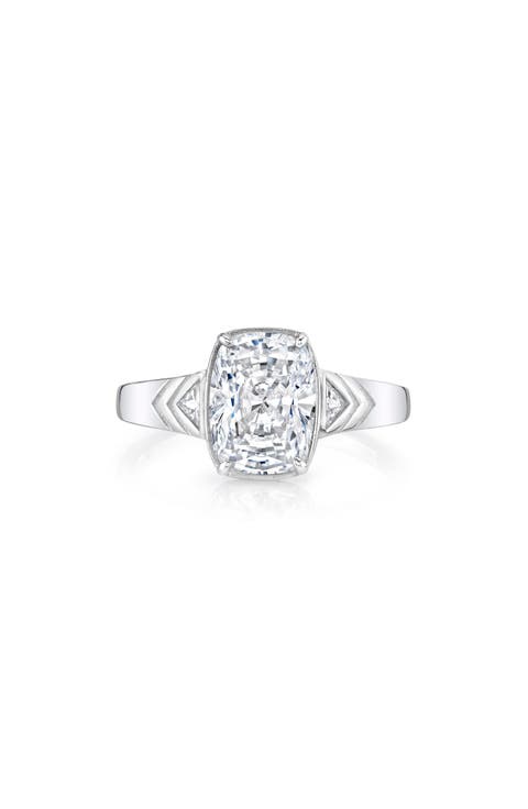 Cushion Cut Cubic Zirconia Solitaire Ring