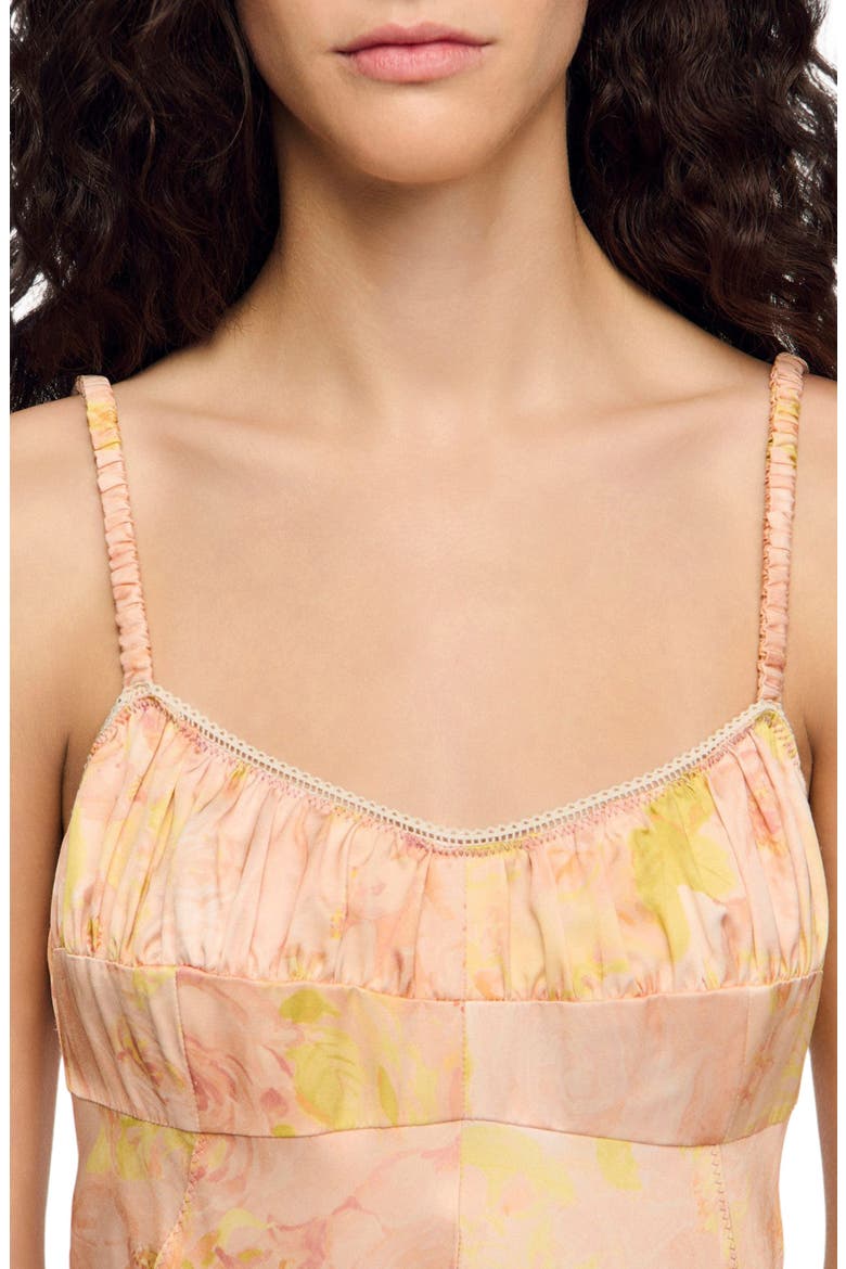 Flower print maxi dress, Alternate, color, Pink / green