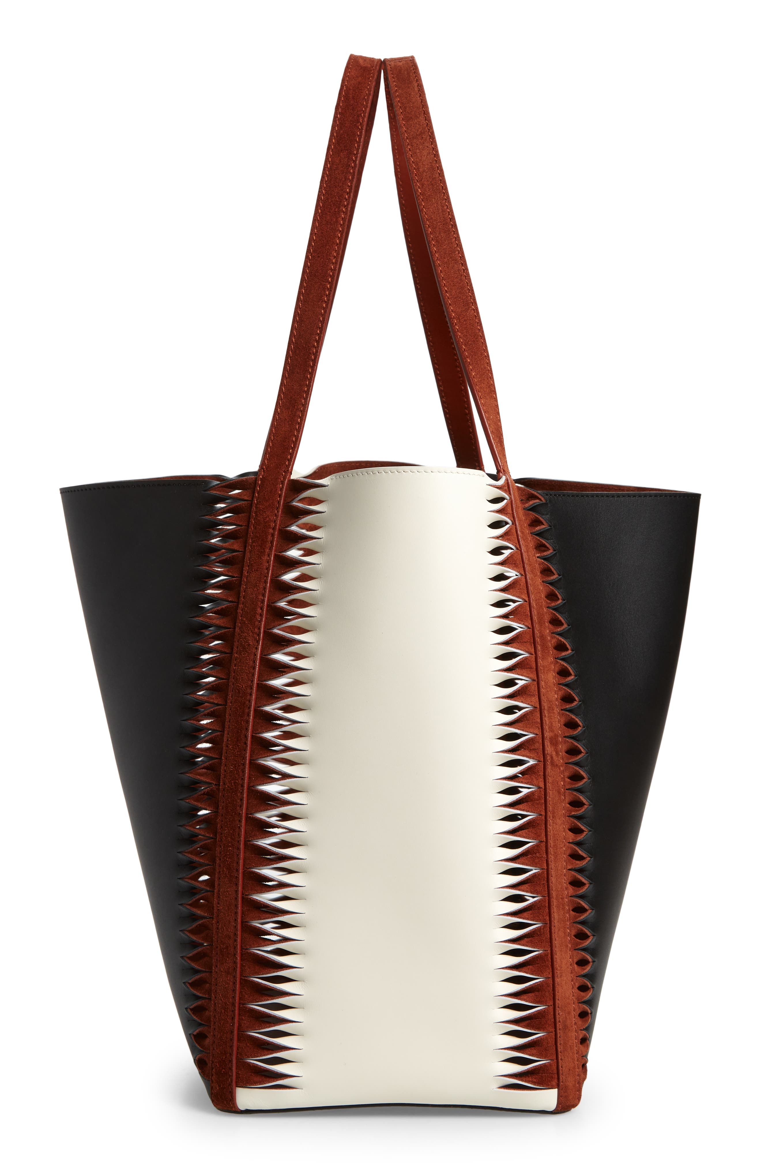 Chloé Louela Twist Trim Leather Tote, Alternate, color, 