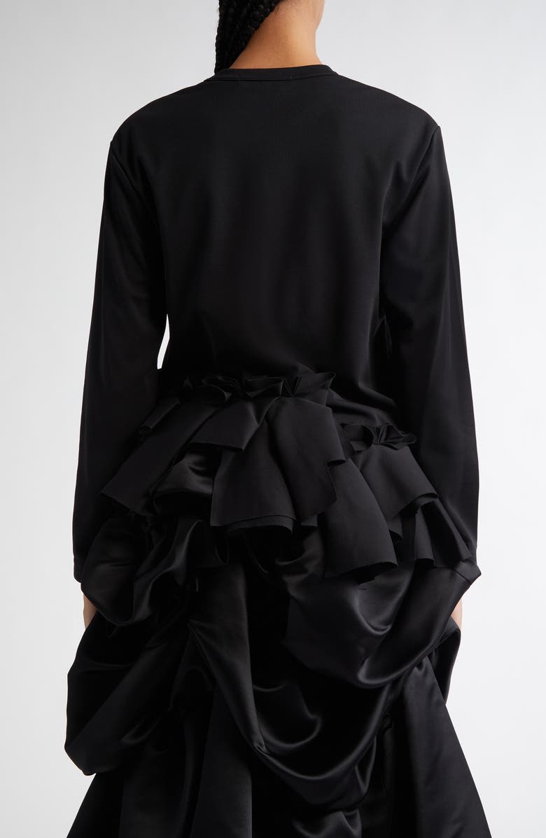 Comme des Garçons Asymmetric Ruffle Piqué T-Shirt, Alternate, color, 