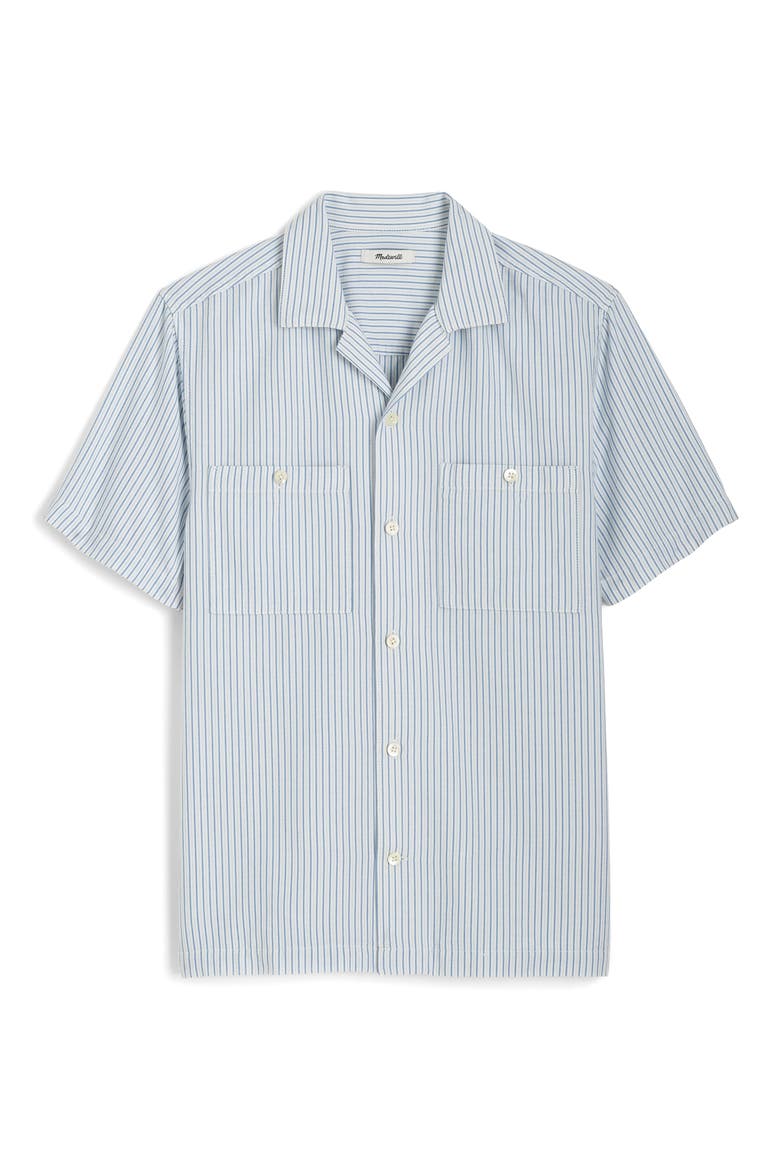 Stripe Twill Camp Shirt, Alternate, color, HYDRANGEA