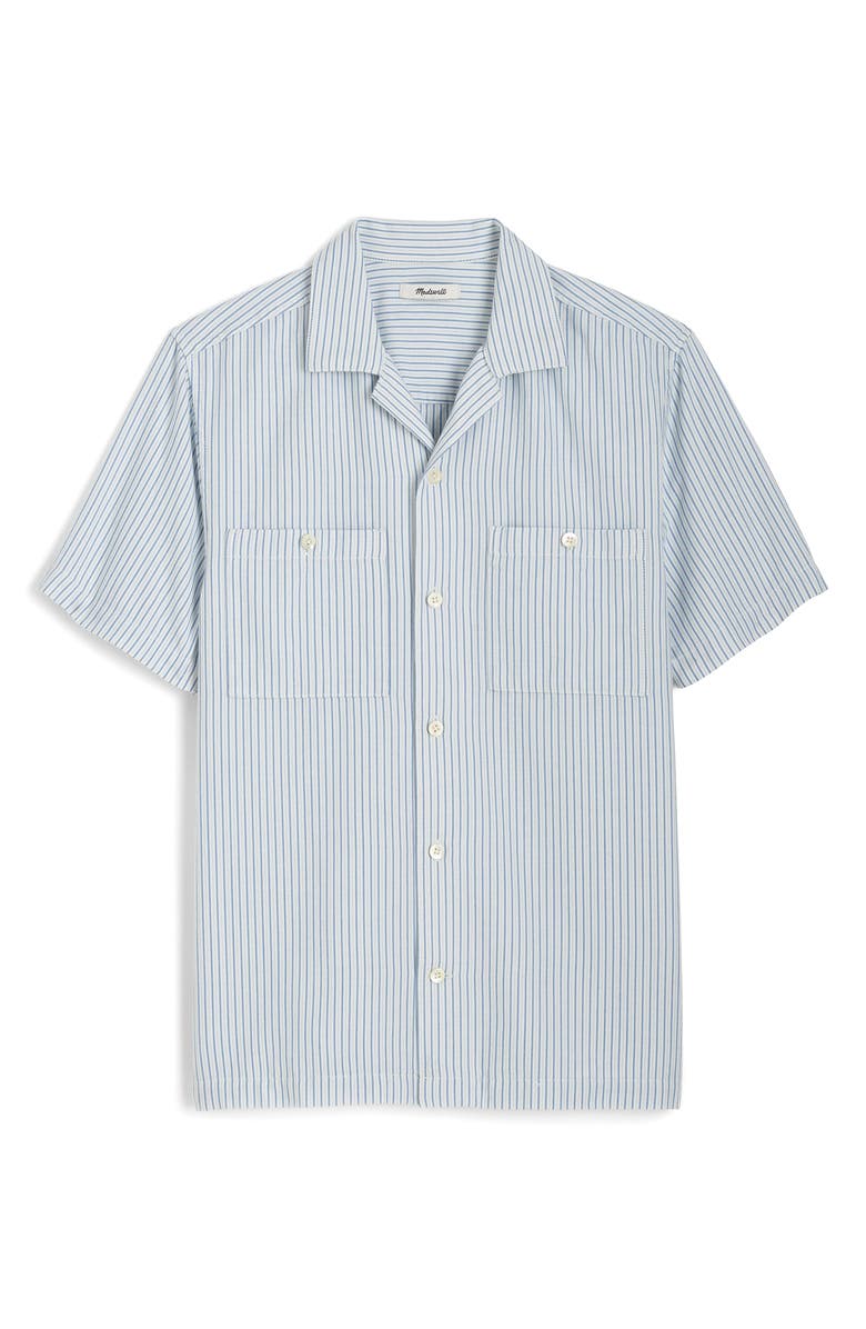 Madewell Stripe Twill Camp Shirt, Alternate, color,