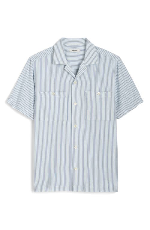 Madewell Stripe Twill Camp Shirt In Hydrangea