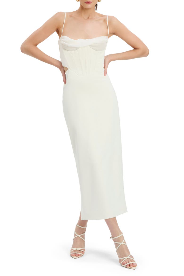 bardot martini midi dress Bardot Martini Cutout Corset Midi Dress