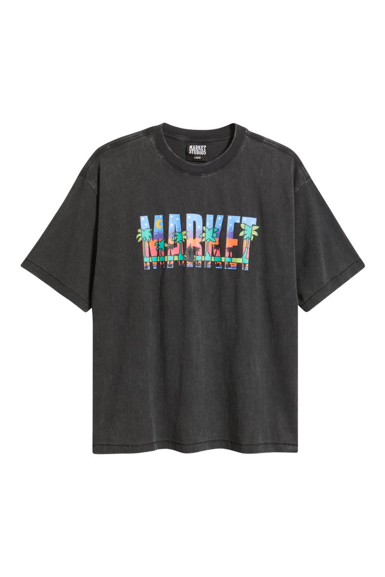 Night in Paradise Graphic T-Shirt, Alternate, color, BLACK