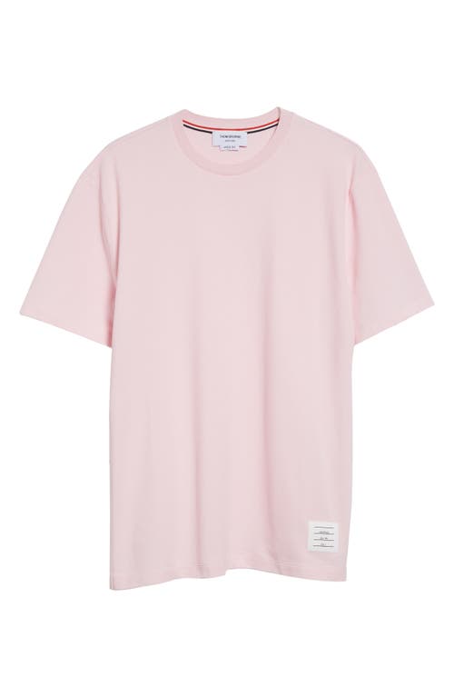 Thom Browne 4-bar Back Stripe Piqué T-shirt In Pink