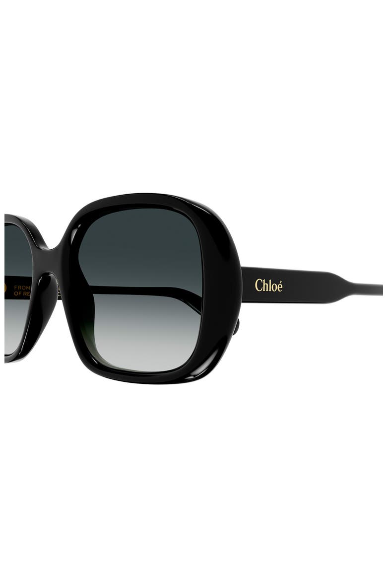 55mm Gradient Square Sunglasses, Alternate, color, BLACK