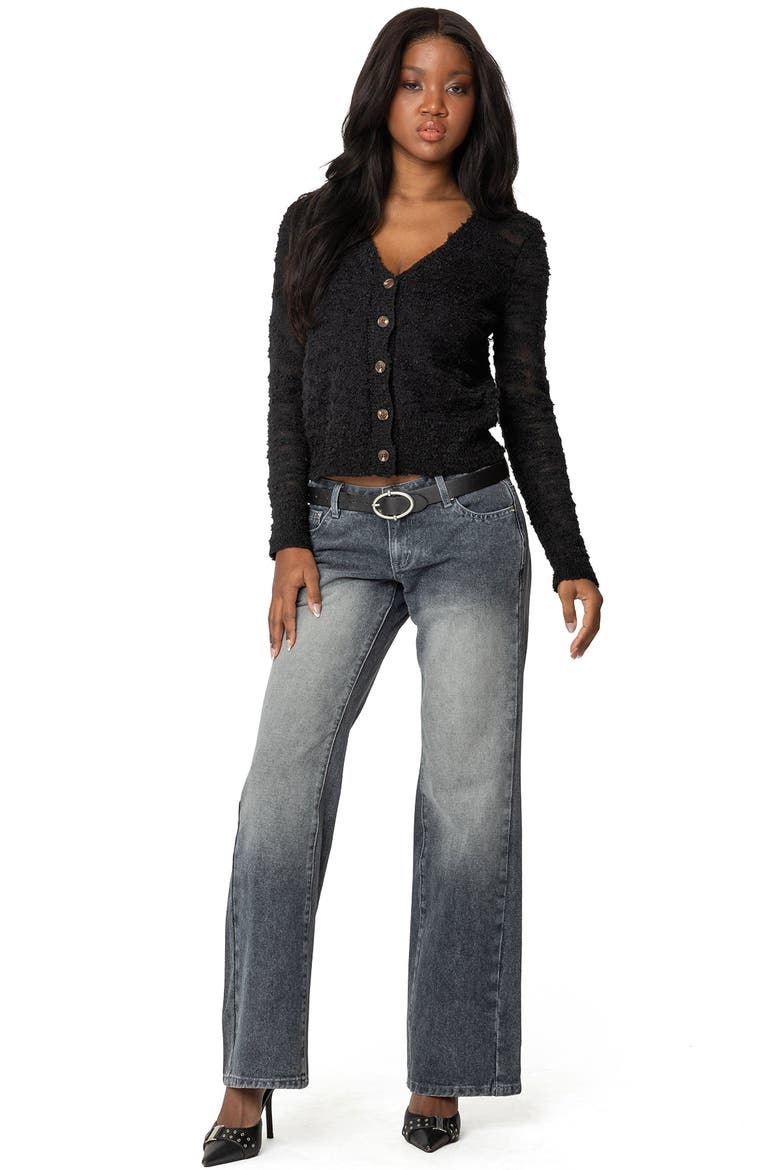 Georgie Textured Cardigan, Alternate, color, BLACK