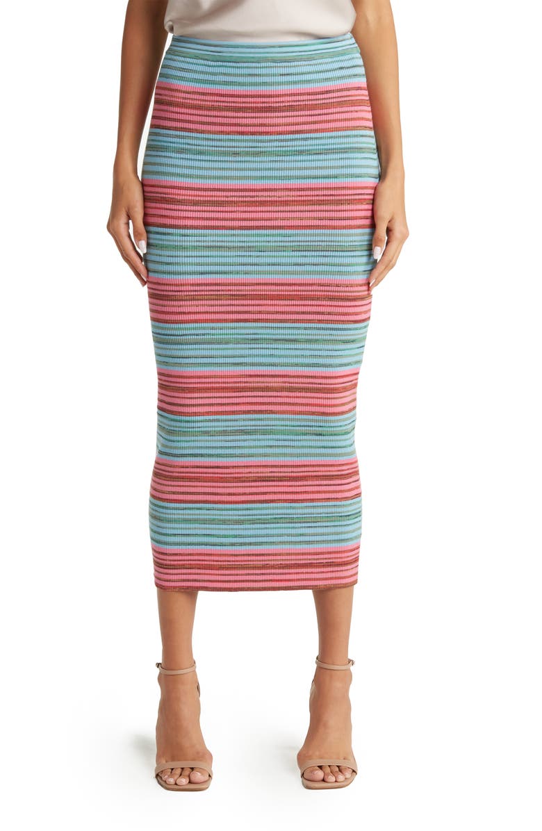 Derek Lam 10 Crosby Riviera Stripe Pencil Skirt, Main, color, Multicolor Space Dye