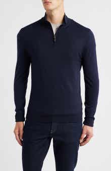 Canali Quarter Zip Wool Blend Sweater