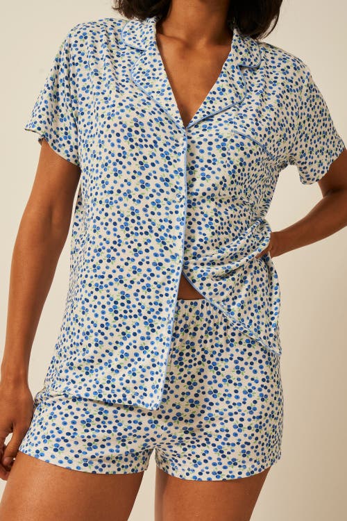 Stripe & Stare Bedshort Set In Blue