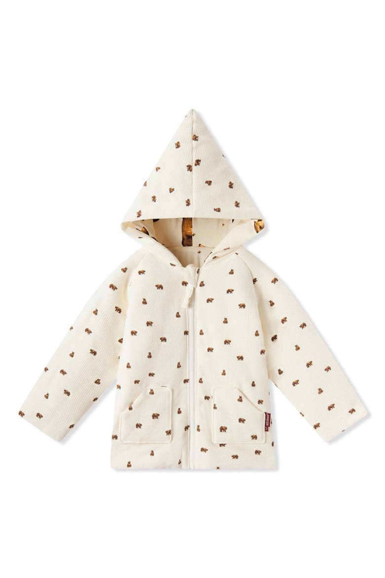Reversible Waffle Knit Hooded Jacket, Main, color, Honey Bear