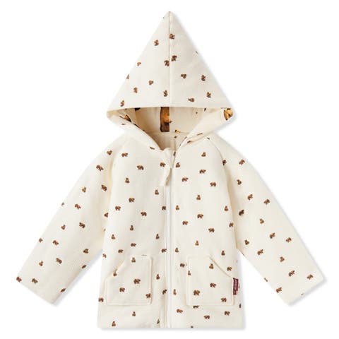 Reversible Waffle Knit Hooded Jacket (Toddler)