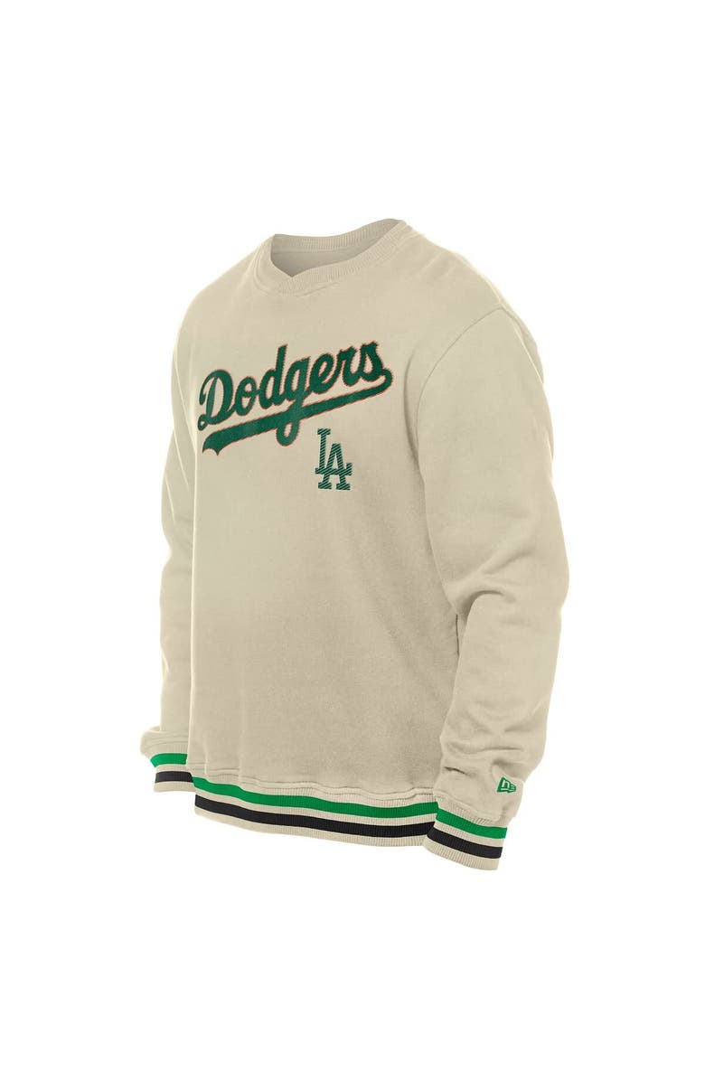 New Era Men's New Era  Cream Los Angeles Dodgers St. Patrick's Day Twill Pullover Sweatshirt, Alternate, color, 