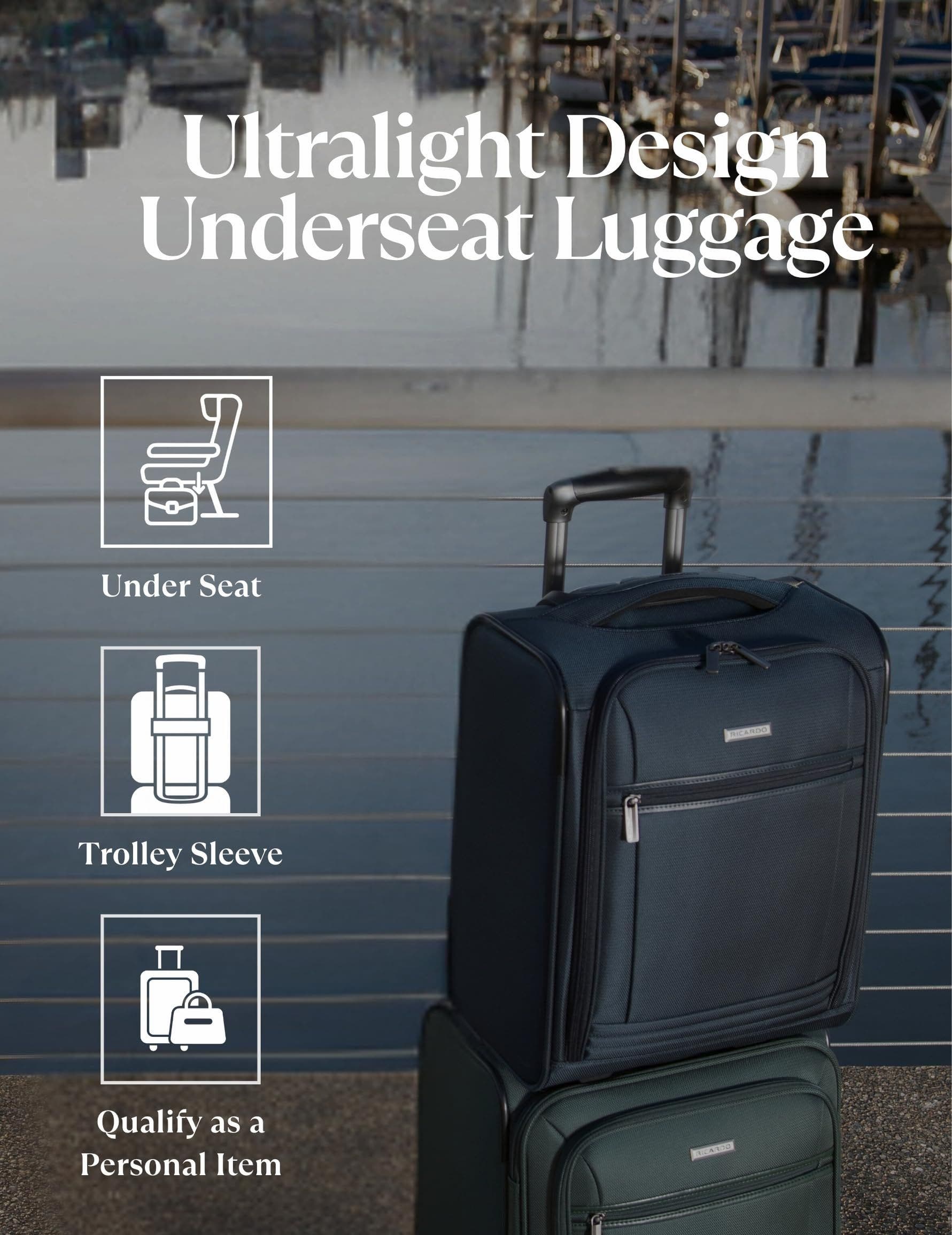 Ricardo Beverly Hills Avalon 28L Under the Seat Carry On Luggage Sustainable Travel Bag, Alternate, color, Serengeti Night