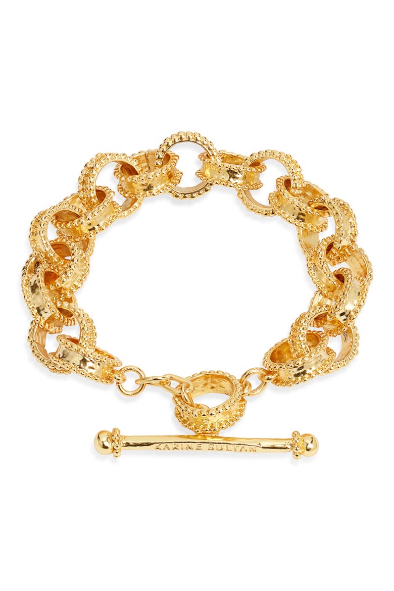 Dotty Link Bracelet, Main, color, GOLD
