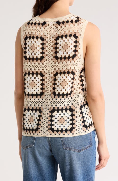 Daniel Rainn Openwork Granny Square Sweater Tank In Q092 Khaki