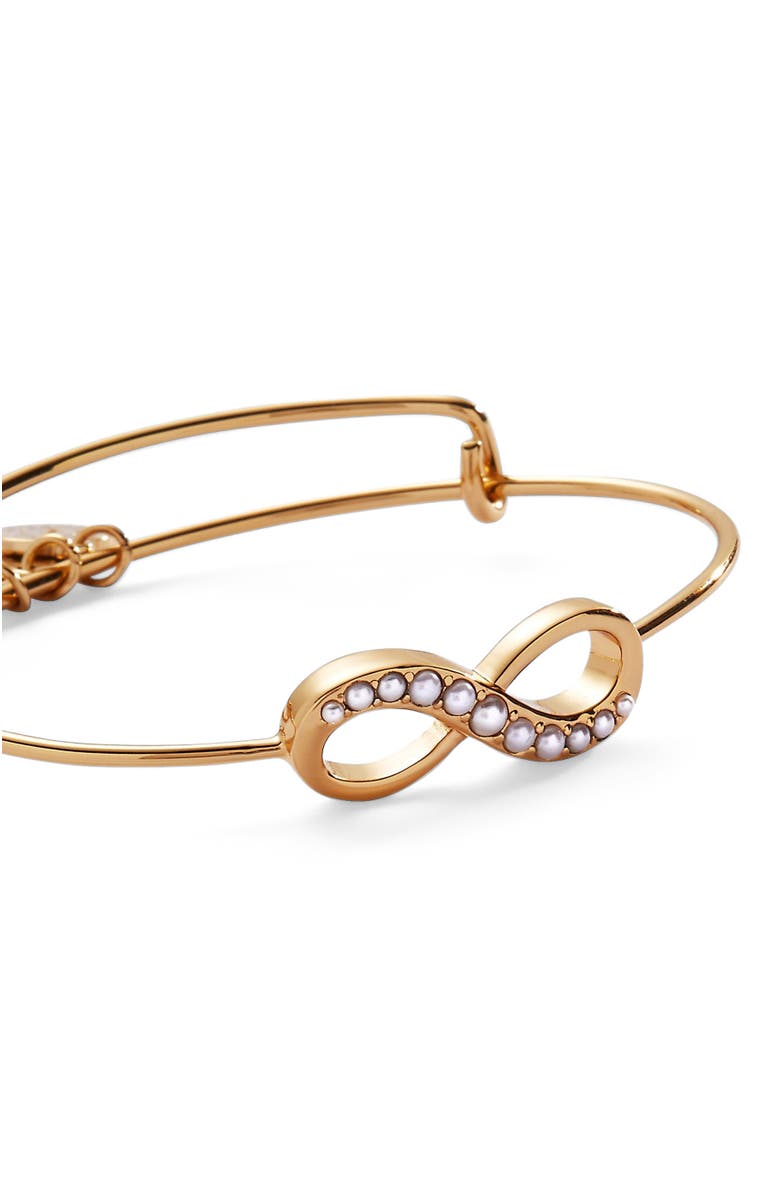 Alex and Ani Pearl Basics  Infinity Inline Bangle Bracelet, Alternate, color, 