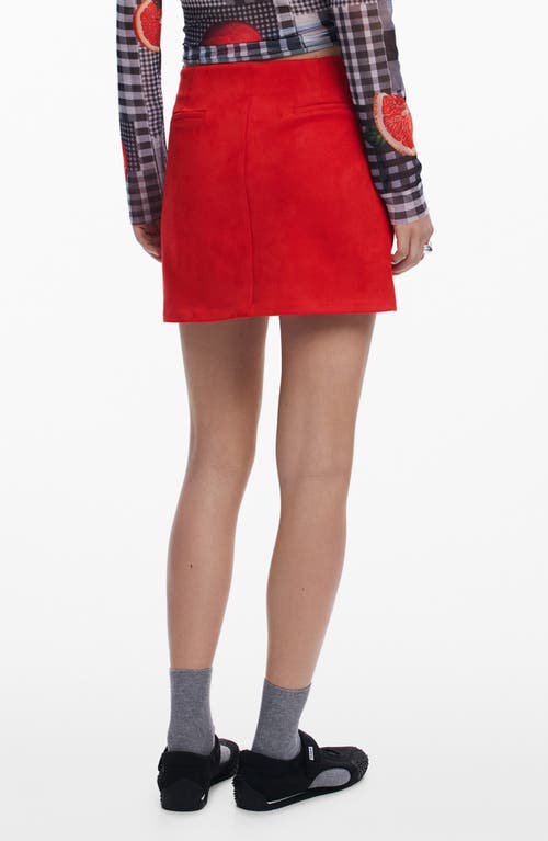 Desigual Suede Mini Skirt In Red