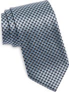 ZEGNA TIES Geometric Silk Jacquard Tie