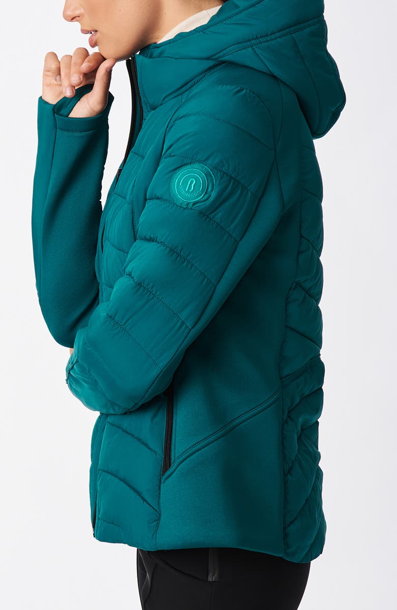 Bernardo Hooded Quilted Water Repellent Jacket, Alternate, color, Shadded Spruce