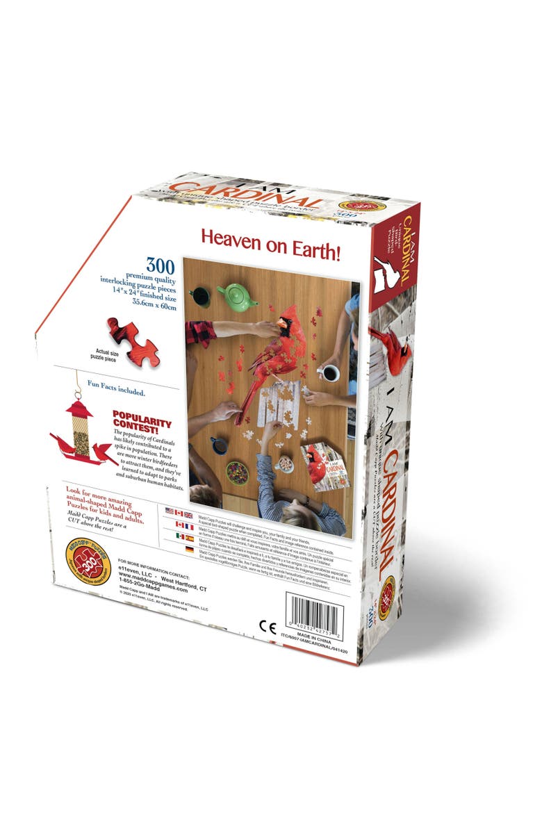 Madd Capp I Am Cardinal 300 Piece Bird Shaped Jigsaw Puzzle, Alternate, color, Multicolored