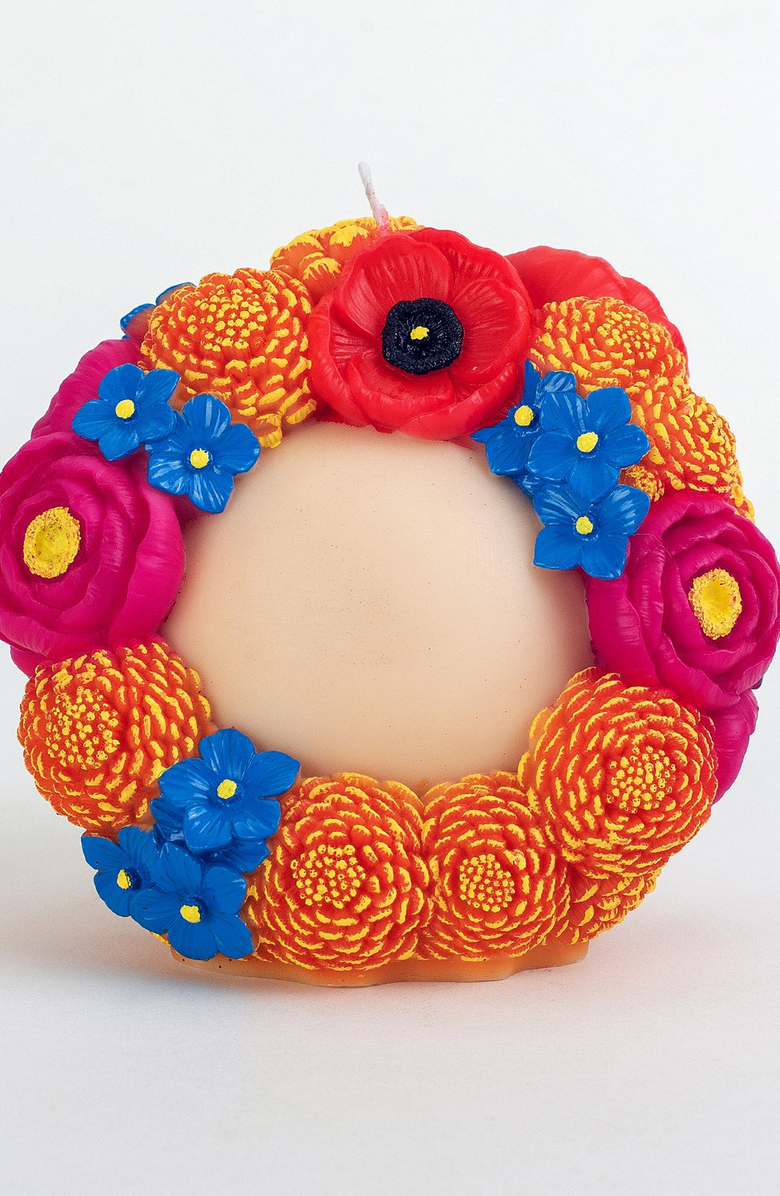 Southlake gifts Dia De Los Muertos Scented Candle, Alternate, color, Off-White / Floral