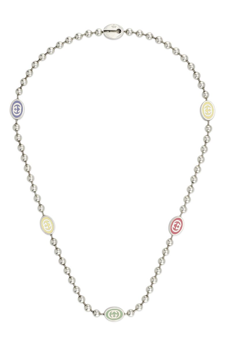 Gucci Interlocking-G Station Boule Necklace, Alternate, color, NO COLOR