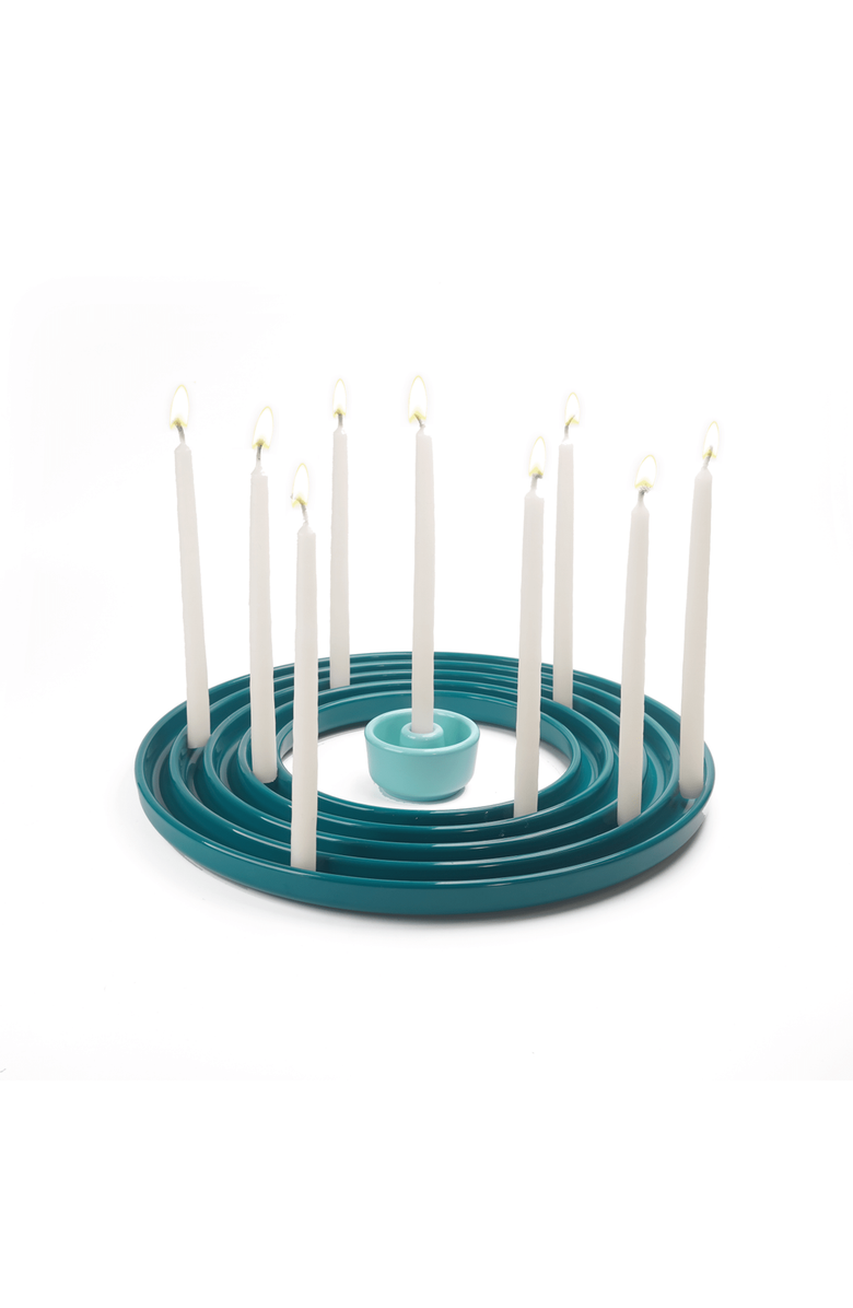 Tchotchke Ripple Menorah, Main, color, Teal