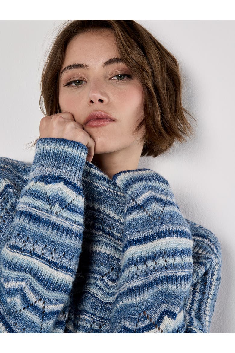 Pointelle Space Dye Knit Jumper, Alternate, color, Blue
