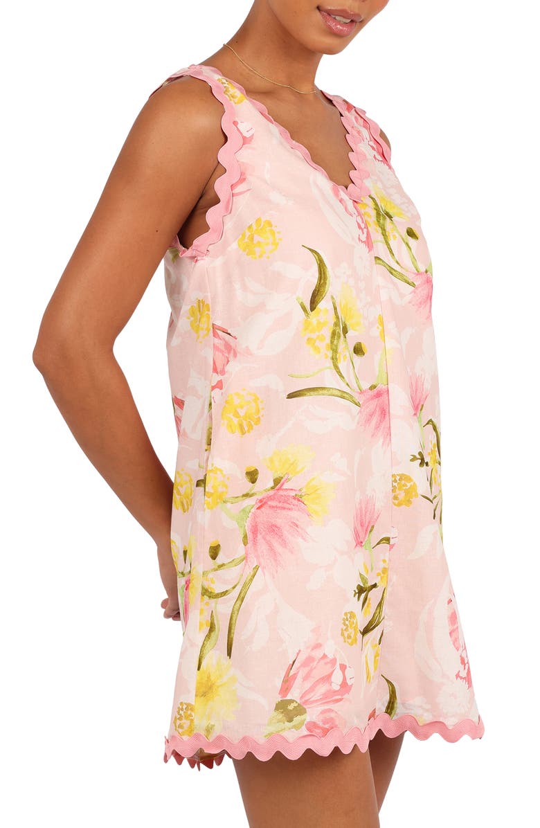 Petal & Pup Calliope Floral Cotton & Linen Minidress, Alternate, color, Acacia Blossom