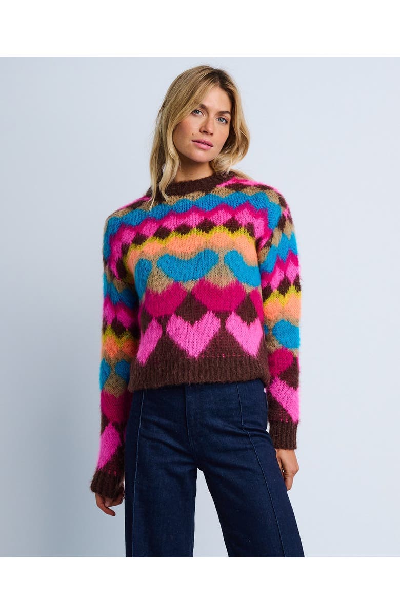 Lisa Todd Bellissima Italian Heart Sweater, Main, color, Multi Bright