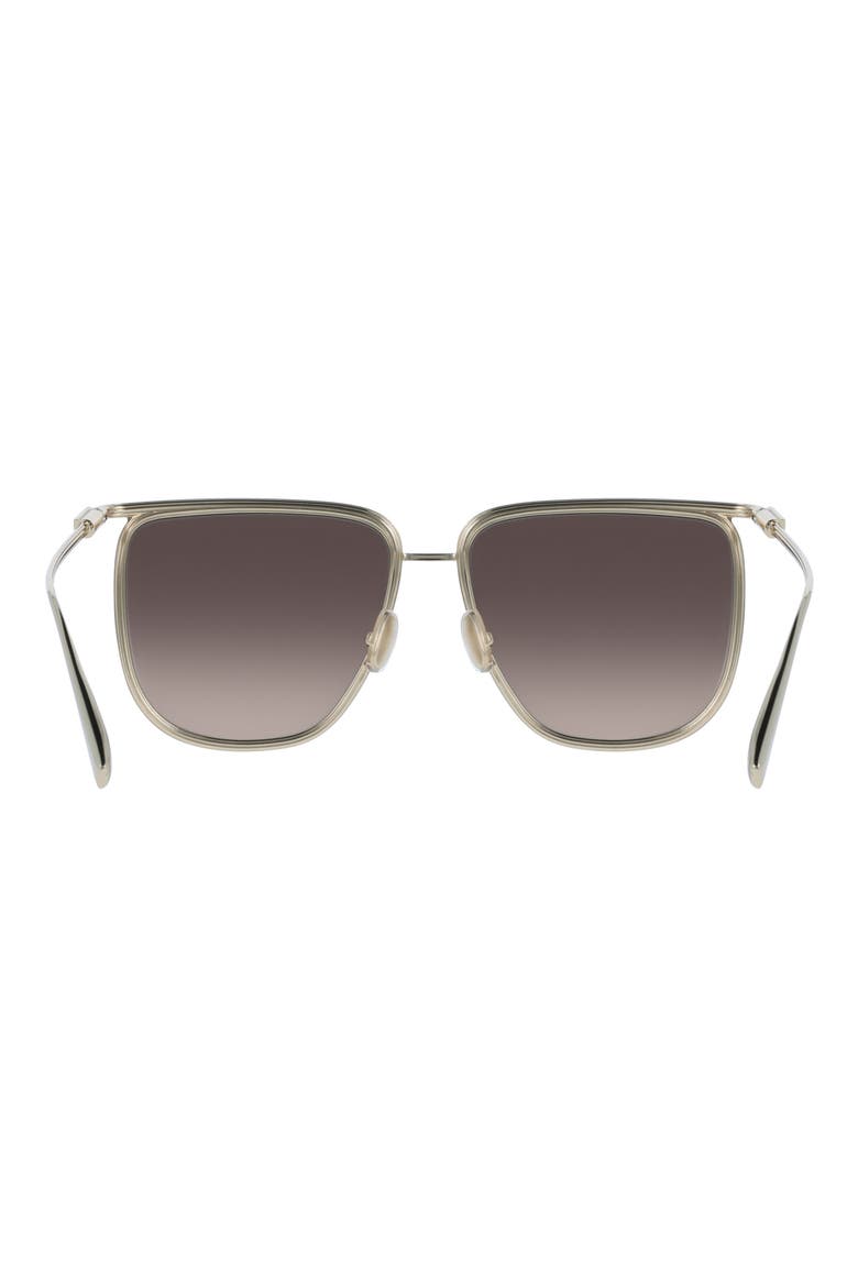 58mm Gradient Modified Rectangular Sunglasses, Alternate, color, GOLD/ BROWN GRADIENT