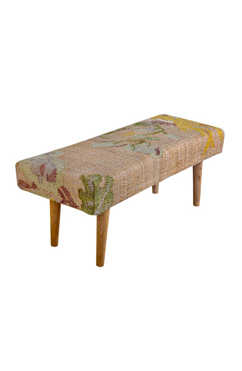Anaya Elegant Floral Handwoven Bench, Main, color, 