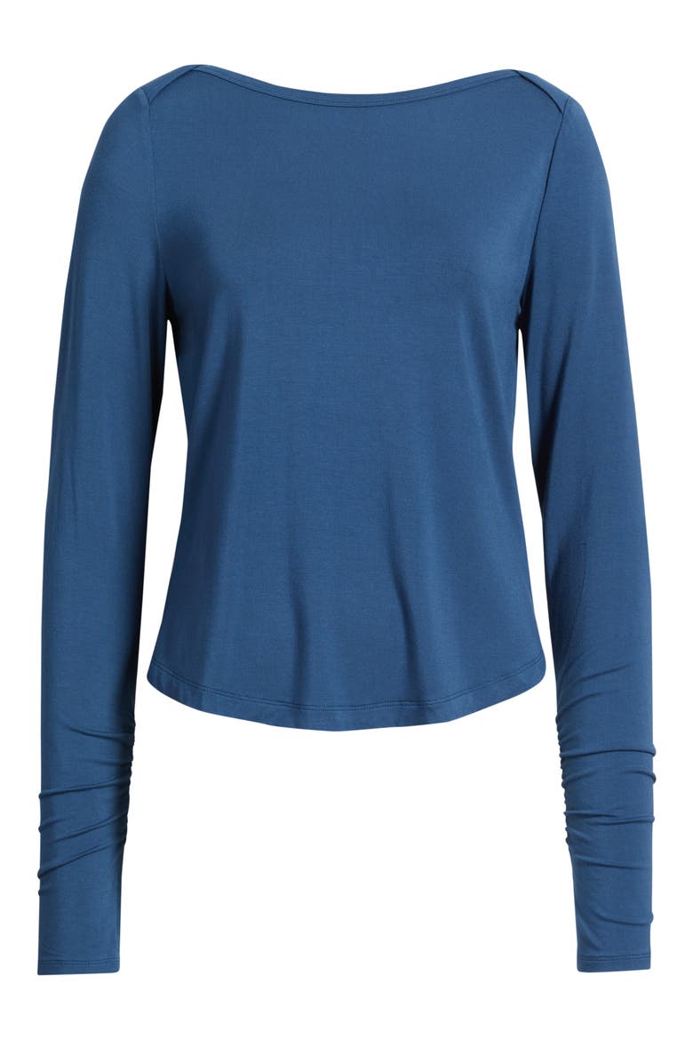Long Sleeve Modal Blend Top, Alternate, color, CADET BLUE
