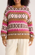 Joseph A Fair Isle Crewneck Sweater