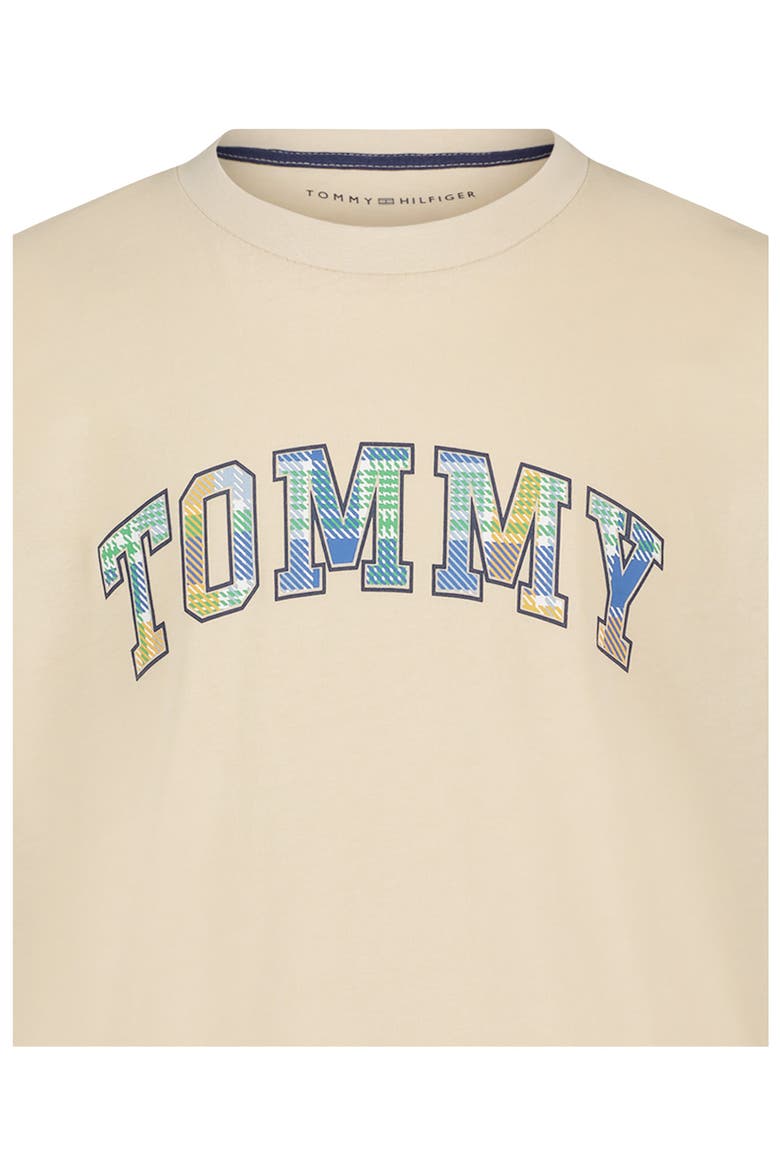 Kids' Plaid Arched Logo Graphic T-Shirt, Alternate, color, FOG