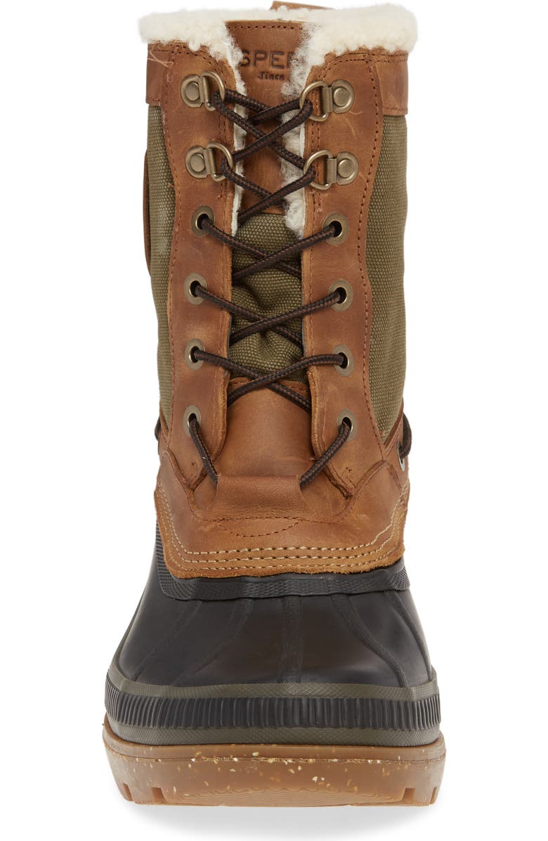 Sperry Ice Bay Tall Waterproof Snow Boot, Alternate, color, Brown/ Olive