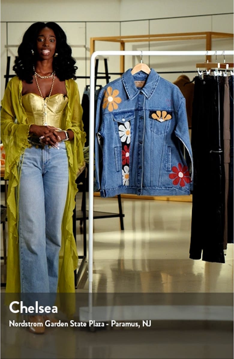 Annie's Flower Bomb Oversize Patchwork Denim Jacket, sales video thumbnail