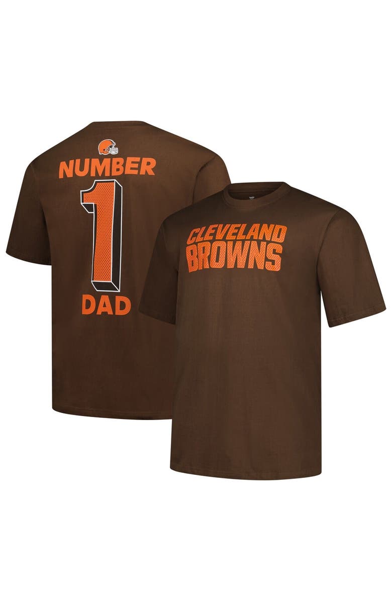FANATICS Men's Fanatics Brown Cleveland Browns Big & Tall Number One Dad T-Shirt, Alternate, color, Brown