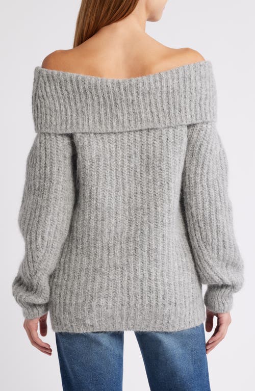 Nation Ltd Serena Off The Shoulder Sweater In Dove Gray Heather