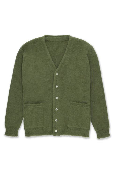 Fortela Teddy Patch Pocket Cardigan In Green