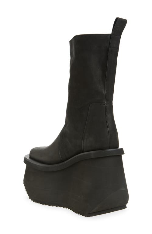 Rick Owens 14mm Factory Topstitching Platform Boots In Black